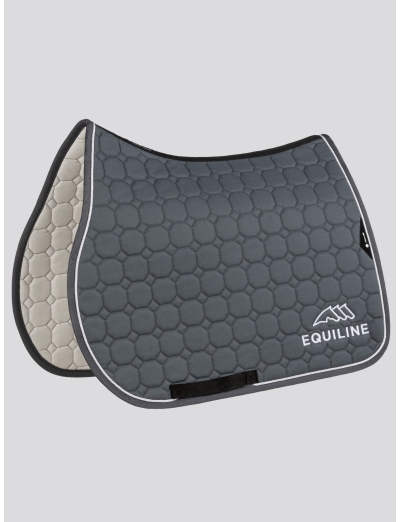 OUTLINE - TAPIS DE SELLE GRIS AVEC LOGO EQUILINE BRODÉ