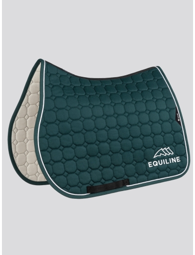 OUTLINE - TAPIS DE SELLE VERT AVEC LOGO EQUILINE BRODÉ