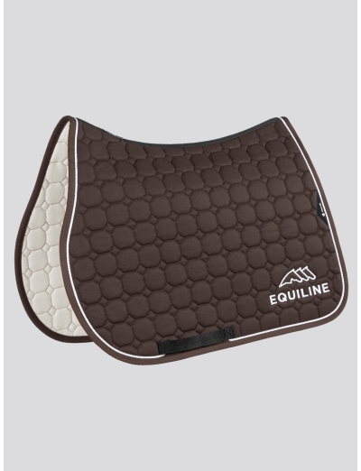 OUTLINE - TAPIS DE SELLE MARRON AVEC LOGO EQUILINE BRODÉ