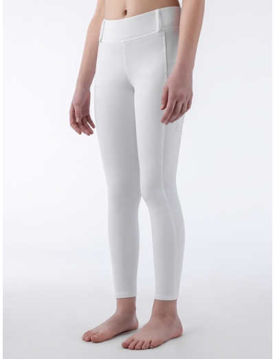 CERK – Leggings bianco bambina con grip al ginocchio