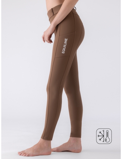 WOMEN'S ROAD RIDING LEGGINGS WITH MICRO-FLEECE AND FULL GRIP