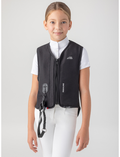 KID – gilet airbag junior noir unisexe avec protecteur dorsal