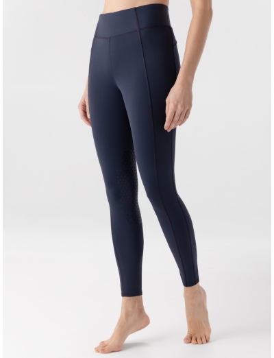 BLAUE DAMENLEGGINGS MIT HOHEM BUND UND KNIEGRIP