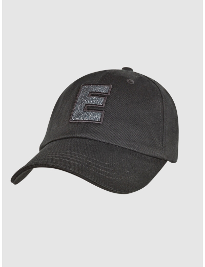 BLACK BASEBALL CAP WITH GLITTER AND TULLE