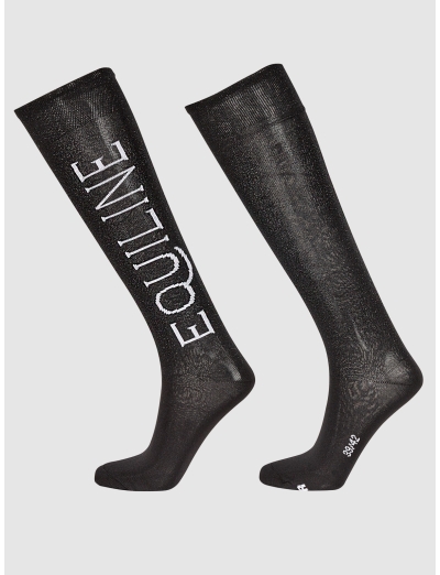 BLACK EQUILINE SOCKS WITH GLITTER