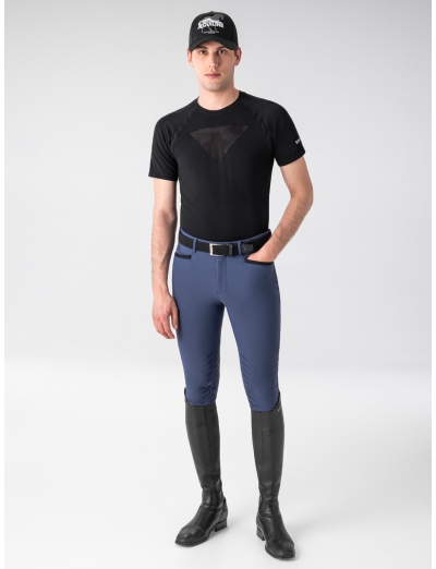 BLACK MEN'S SHORT-SLEEVED SEAMLESS SECOND SKIN