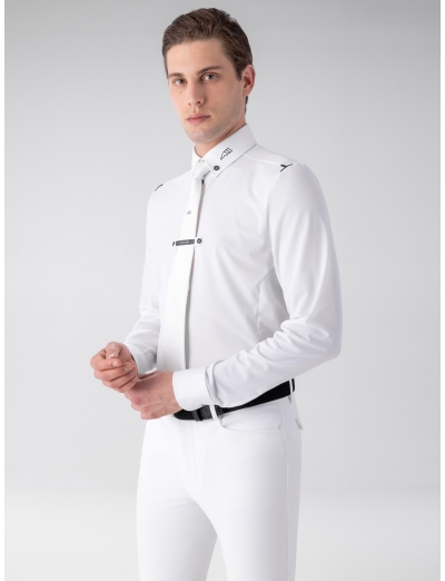 WHTE MEN'S LONG SLEEVED COMPETITION POLO SHIRT