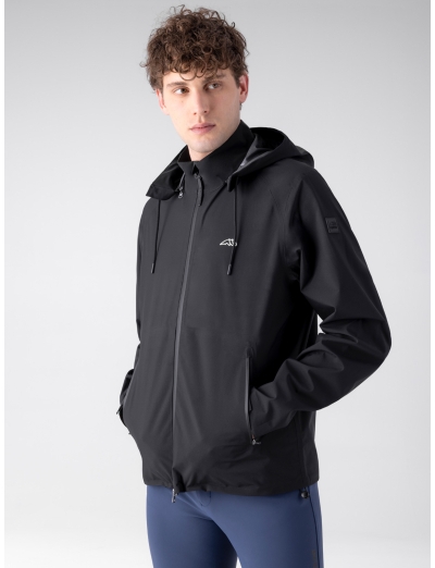 BLACK MEN'S WATERPROOF JACKET