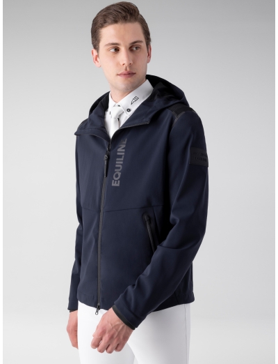 SOFT SHELL BLU CON CAPPUCCIO DA UOMO