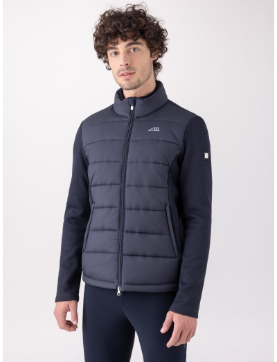 Blue men's padded jacket