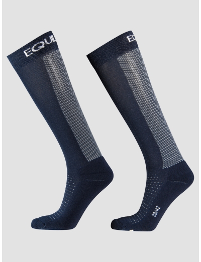 Blue socks with jaquard logo