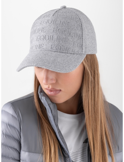 Grey melange wool-blend baseball cap