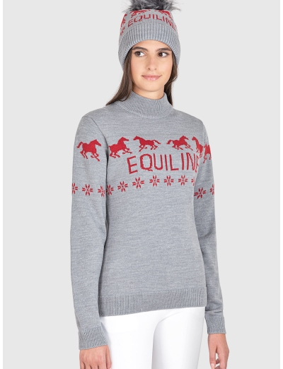 GREY WOMEN'S EQUILINE CHRISTMAS PULLOVER