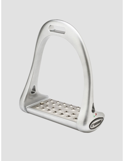 STIRRUPS SET TITANIUM PLATE 5 CM DRESSAGE SILVER