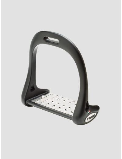 STIRRUPS SET TITANIUM PLATE 6,5 CM JUMPING MATT BLACK