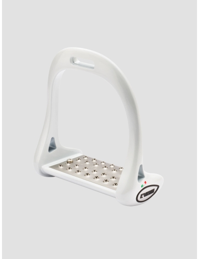 STIRRUPS SET TITANIUM PLATE 6,5 CM JUMPING WHITE