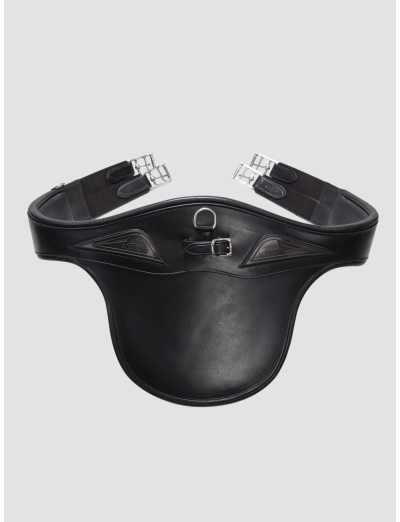 LEATHER STUD GUARD GIRTH   BLACK