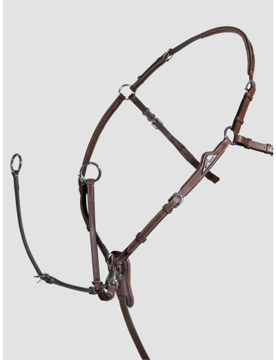 BREASTPLATE WITH REMOVABLE MARTINGALE BROWN