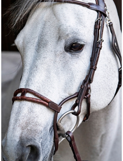 BROWN  ROUNDED NOSEBAND WITH DOUBLE SUEDE COVERED ROLLER