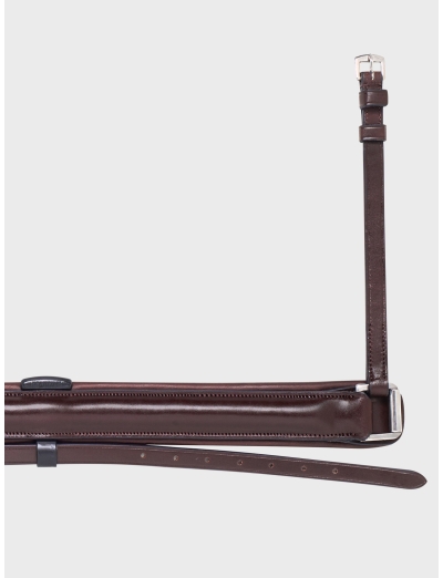 BROWN MATCHING LINED CRANK NOSEBAND WITH REMOVABLE RUBBER INSERT LOOP