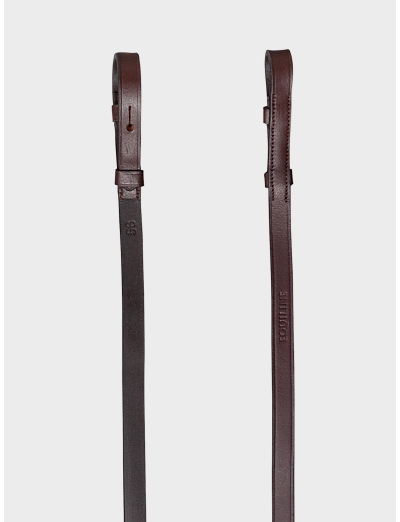 BROWN CONTINENTAL LEATHER REINS WITH RUBBER INTERNAL PART